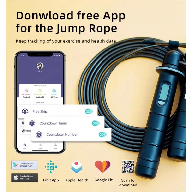 Smart Jump Rope Digital Counter - Gorąca wyprzedaż hurtowa licznika kalorii, bezprzewodowy,