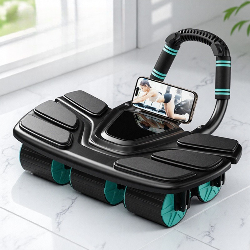 Ab Roller Wheel With Elbow Support - Sześciokołowy wałek do ćwiczeń mięśni brzucha